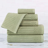 Soho Cotton Ribbed Textured Ultra Absorbent 6 Piece Towel Set