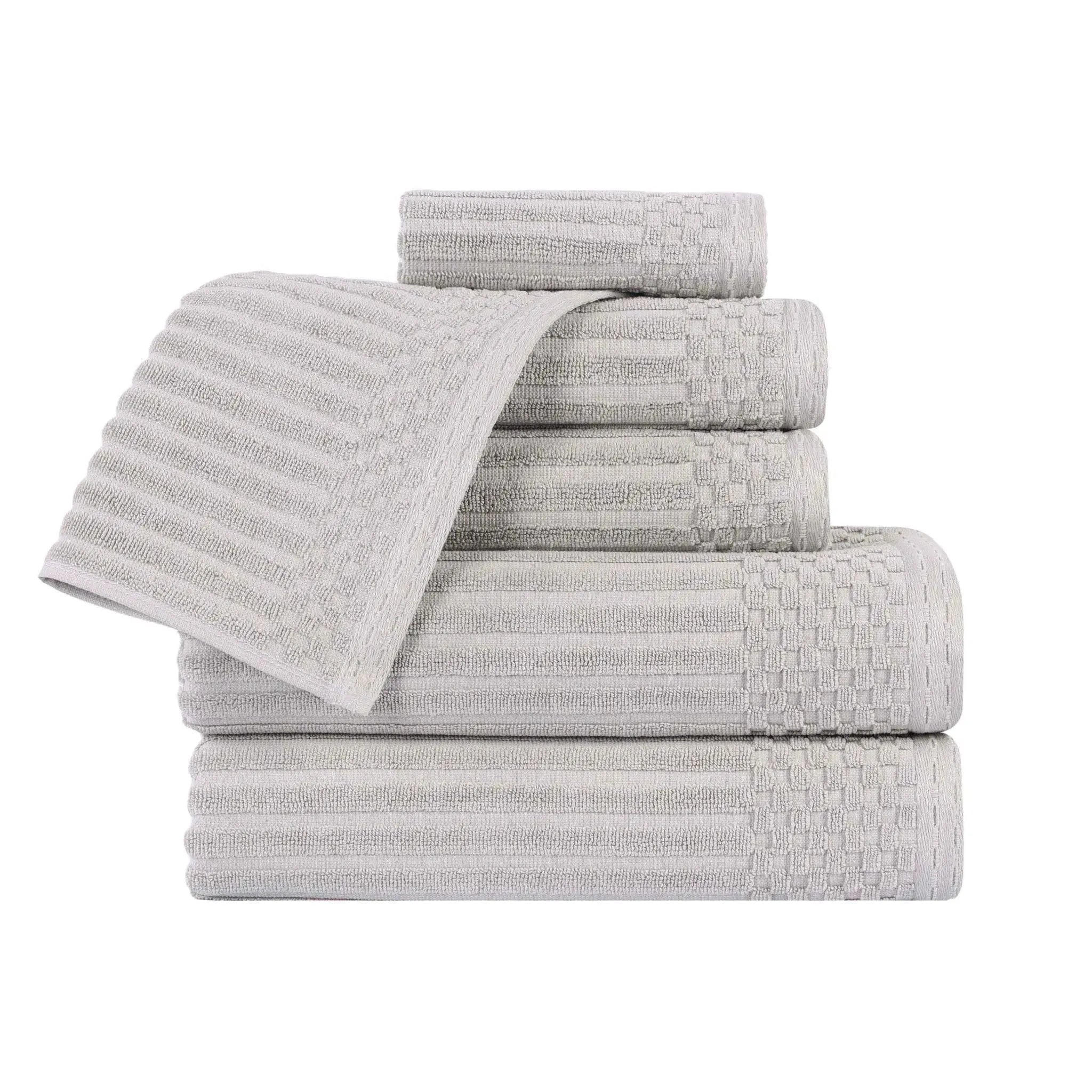 Soho Cotton Ribbed Textured Ultra Absorbent 6 Piece Towel Set