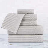 Soho Cotton Ribbed Textured Ultra Absorbent 6 Piece Towel Set