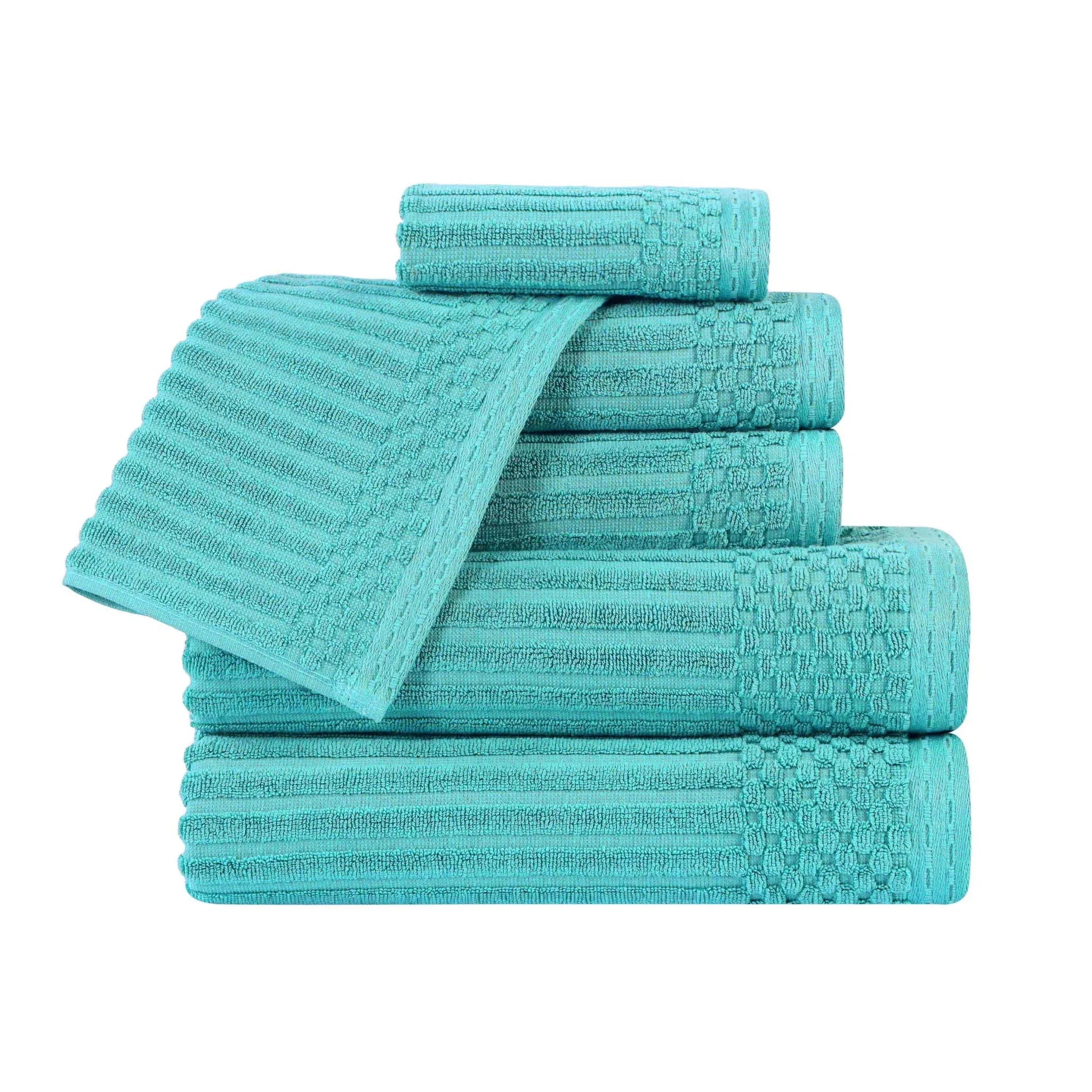 Soho Cotton Ribbed Textured Ultra Absorbent 6 Piece Towel Set