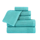 Soho Cotton Ribbed Textured Ultra Absorbent 6 Piece Towel Set