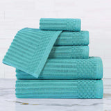 Soho Cotton Ribbed Textured Ultra Absorbent 6 Piece Towel Set
