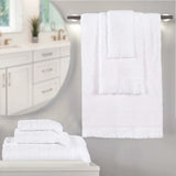 Rolla Cotton Geometric Jacquard Plush Soft Absorbent 6 Piece Towel Set
