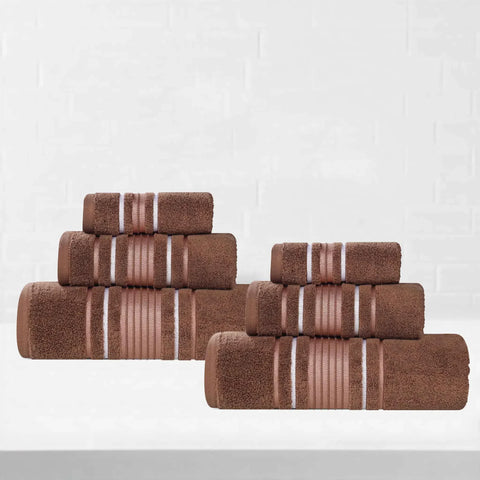 Sadie Zero Twist Cotton Absorbent Solid 6 Piece Towel Set