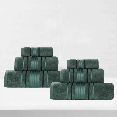 Sadie Zero Twist Cotton Absorbent Solid 6 Piece Towel Set