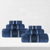 Sadie Zero Twist Cotton Absorbent Solid 6 Piece Towel Set