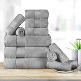 12 Piece Bath Towel Set Turkish Cotton Plush - Aria