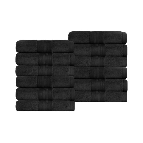 Aria Turkish Cotton Face Towels 12-Piece Set