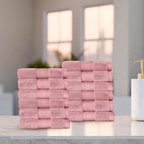 Aria Turkish Cotton Face Towels 12-Piece Set