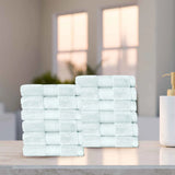 Aria Turkish Cotton Face Towels 12-Piece Set