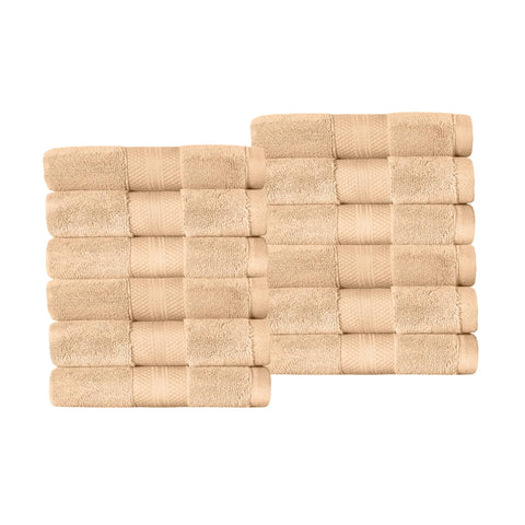 Aria Turkish Cotton Face Towels 12-Piece Set