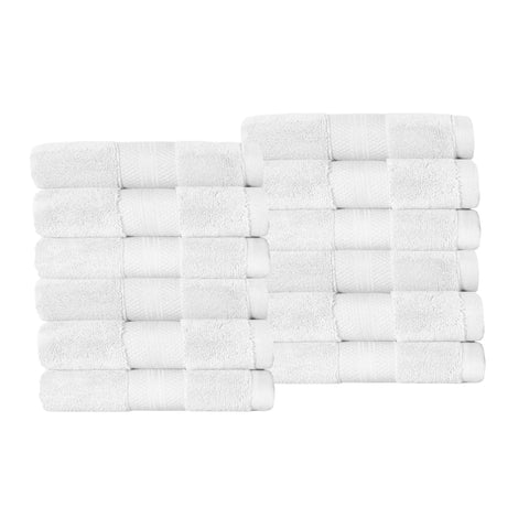 Aria Turkish Cotton Face Towels 12-Piece Set