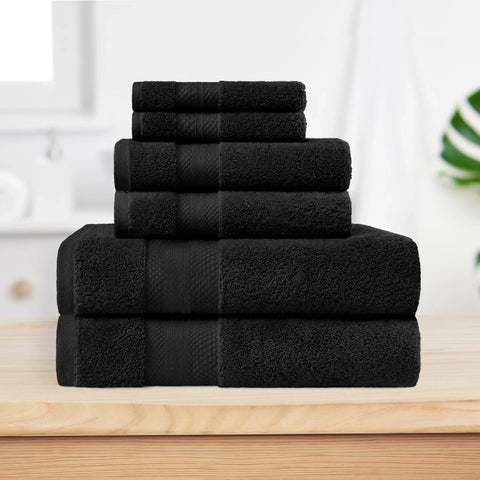 6 Piece Towel Set 100% Turkish Cotton Plush - Aria