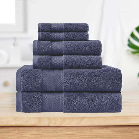 6 Piece Towel Set 100% Turkish Cotton Plush - Aria