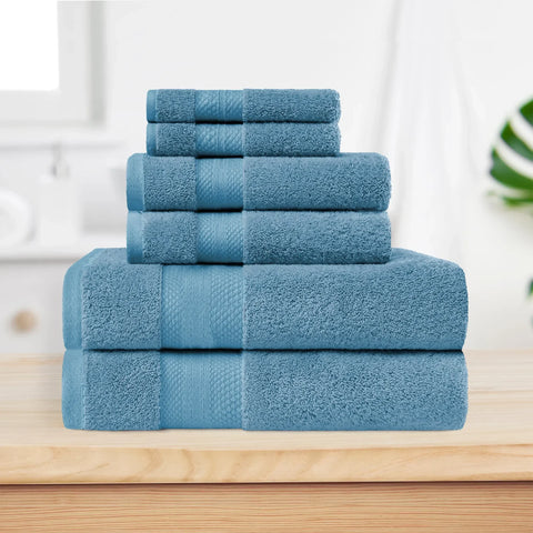 6 Piece Towel Set 100% Turkish Cotton Plush - Aria