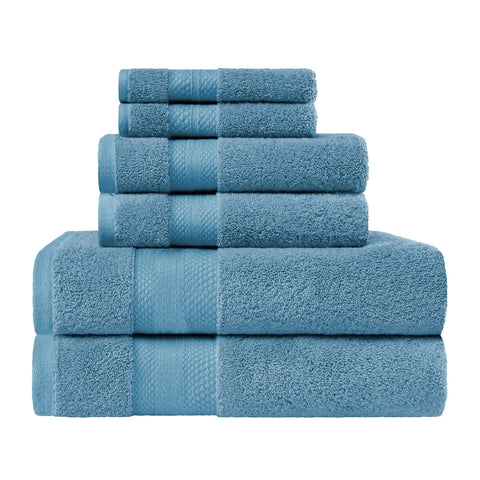 6 Piece Towel Set 100% Turkish Cotton Plush - Aria