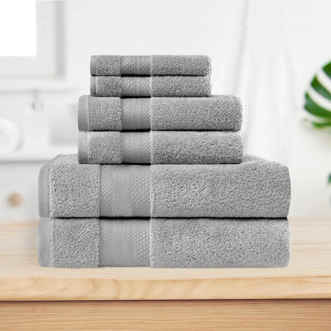 6 Piece Towel Set 100% Turkish Cotton Plush - Aria