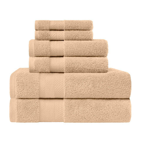 6 Piece Towel Set 100% Turkish Cotton Plush - Aria
