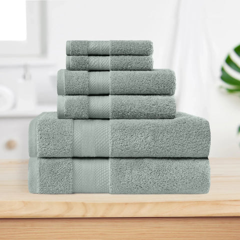 6 Piece Towel Set 100% Turkish Cotton Plush - Aria