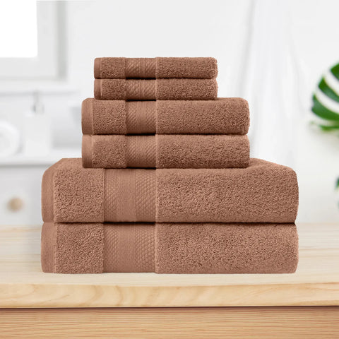 6 Piece Towel Set 100% Turkish Cotton Plush - Aria