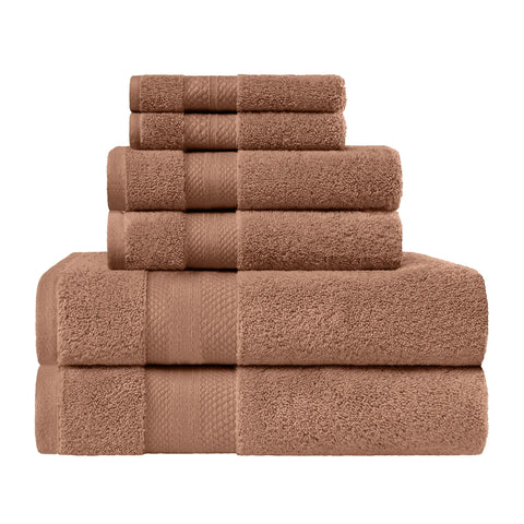 6 Piece Towel Set 100% Turkish Cotton Plush - Aria