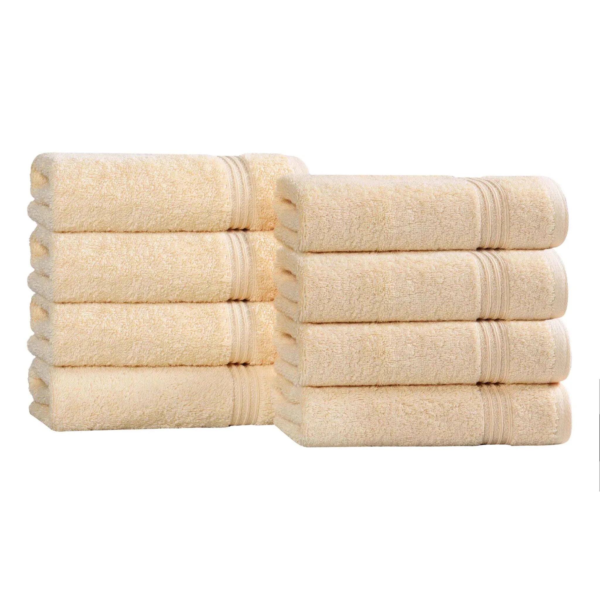 Heritage Egyptian Cotton Plush Thick Absorbent Hand Towel Set of 8