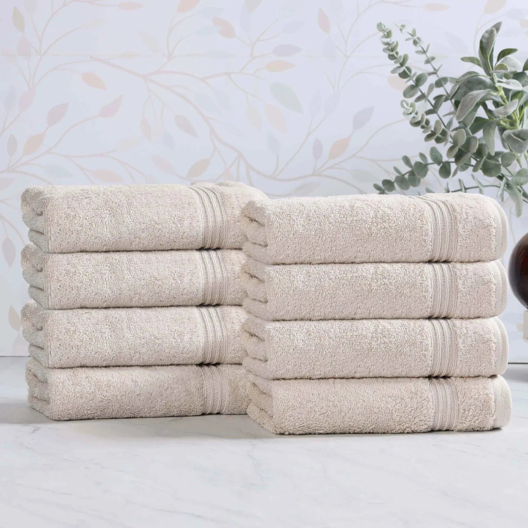Heritage Egyptian Cotton Plush Thick Absorbent Hand Towel Set of 8