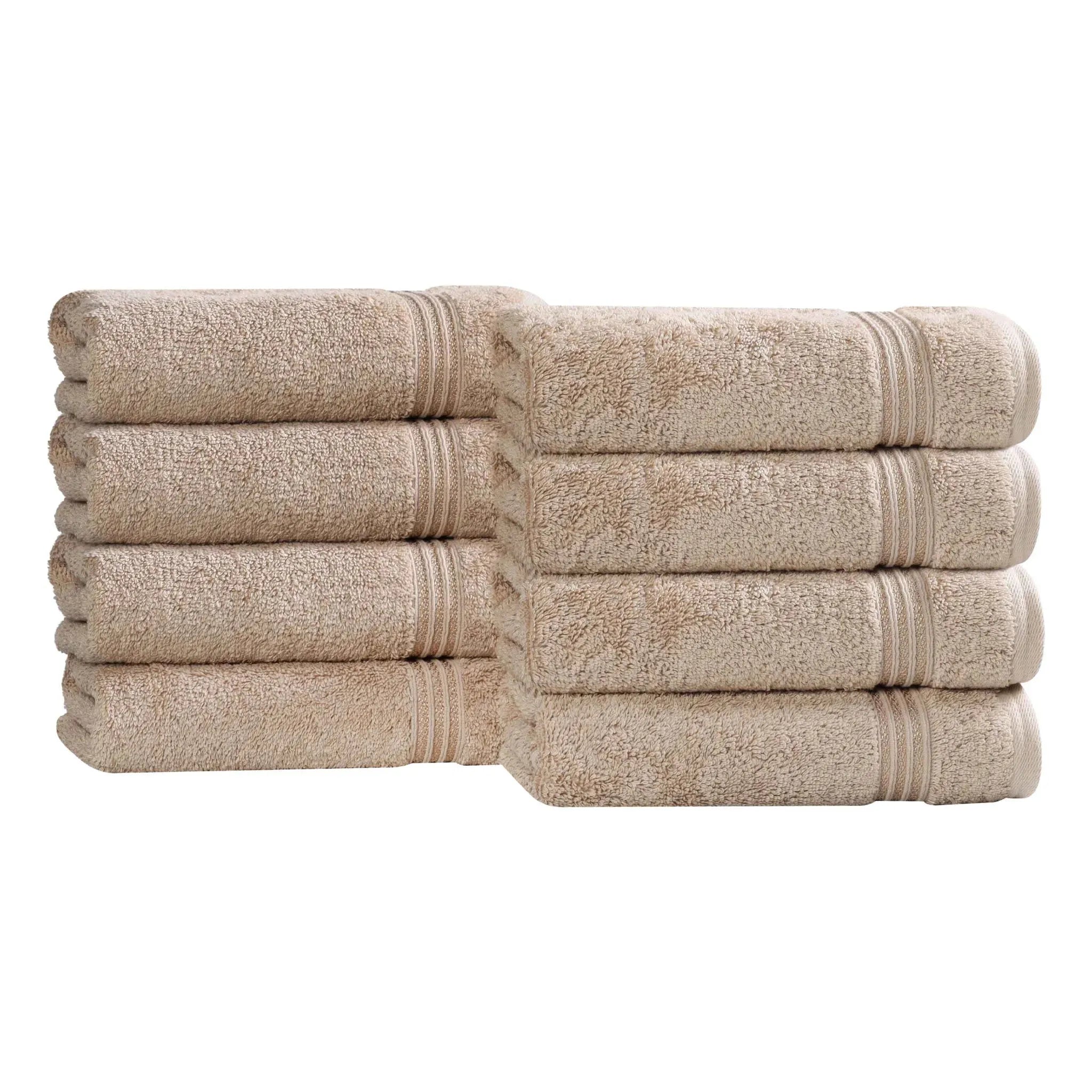 Heritage Egyptian Cotton Plush Thick Absorbent Hand Towel Set of 8