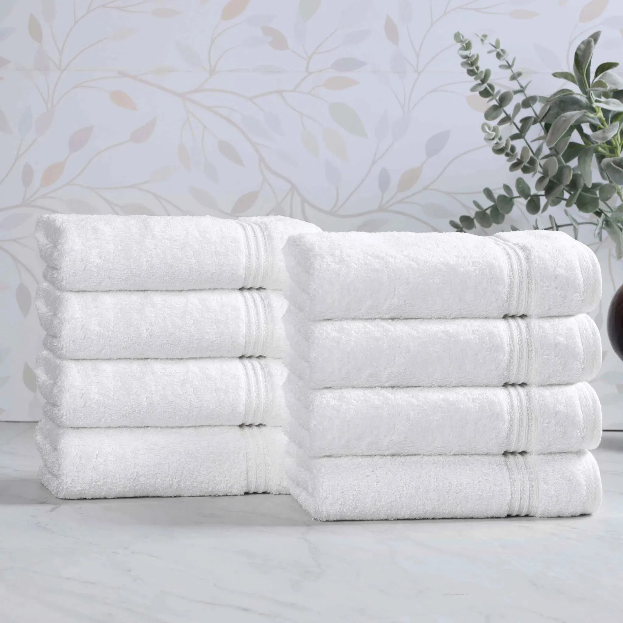 Heritage Egyptian Cotton Plush Thick Absorbent Hand Towel Set of 8