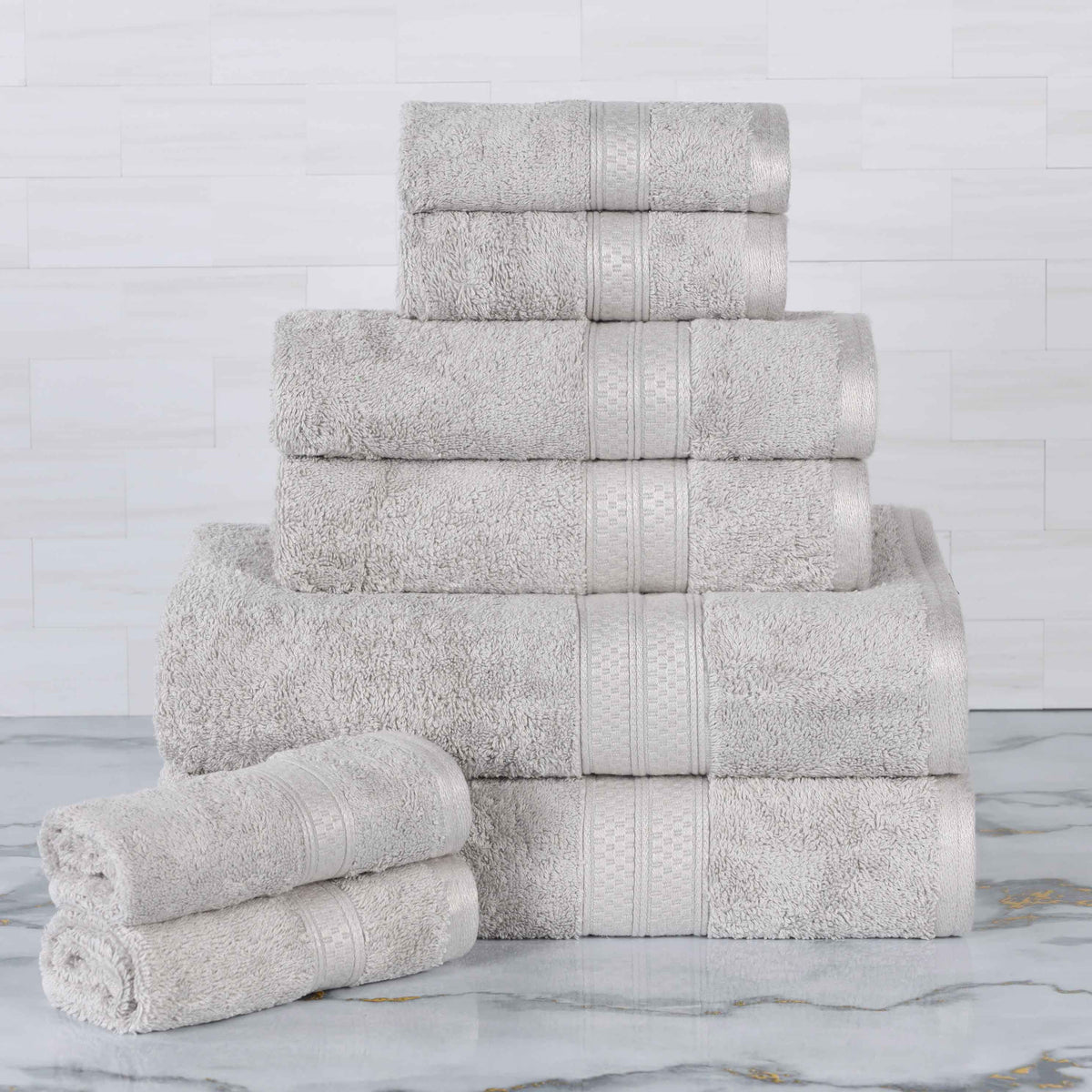 Ultra-Soft Rayon from Bamboo Cotton Blend 8 Piece Towel Set