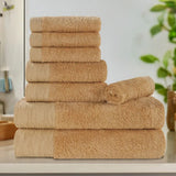 Rayon from Bamboo Eco-Friendly Fluffy Soft Solid 8 Piece Towel Set