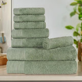 Rayon from Bamboo Eco-Friendly Fluffy Soft Solid 8 Piece Towel Set