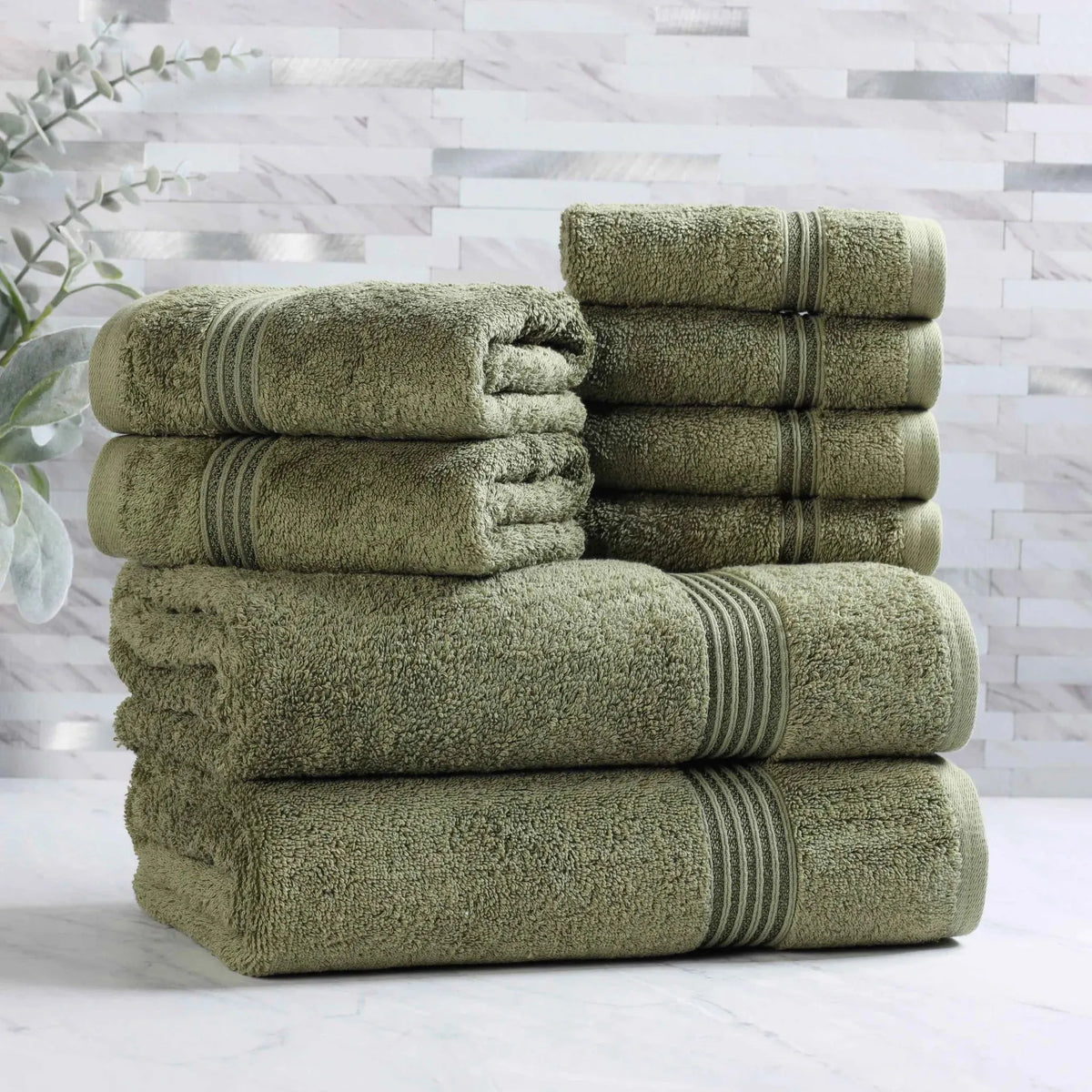 Egyptian Cotton Heritage Plush Towel Set 8 Piece