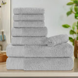 Rayon from Bamboo Eco-Friendly Fluffy Soft Solid 8 Piece Towel Set