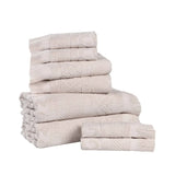 Rolla Cotton Geometric Jacquard Plush Soft Absorbent 8 Piece Towel Set