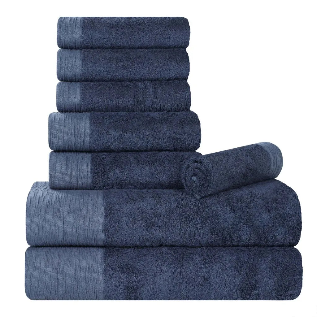 Rayon from Bamboo Eco-Friendly Fluffy Soft Solid 8 Piece Towel Set