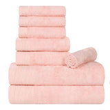 Rayon from Bamboo Eco-Friendly Fluffy Soft Solid 8 Piece Towel Set