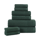 Soho Ribbed Cotton Absorbent Medium Weight 8 Piece Towel Set