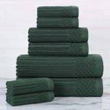 Soho Ribbed Cotton Absorbent Medium Weight 8 Piece Towel Set