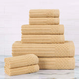 Soho Ribbed Cotton Absorbent Medium Weight 8 Piece Towel Set