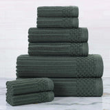 Soho Ribbed Cotton Absorbent Medium Weight 8 Piece Towel Set