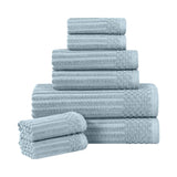 Soho Ribbed Cotton Absorbent Medium Weight 8 Piece Towel Set