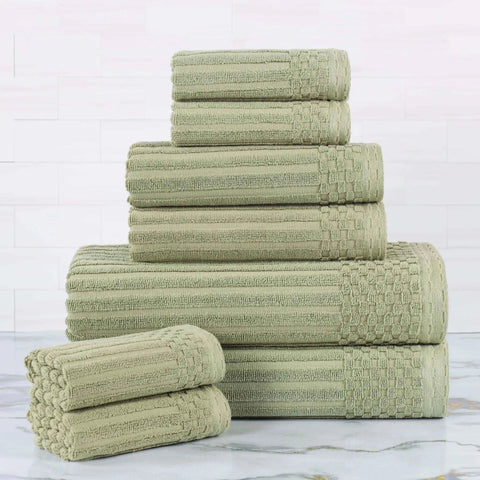 Cotton Ribbed Textured Towel Set 8-Piece - Soho
