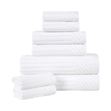 Soho Ribbed Cotton Absorbent Medium Weight 8 Piece Towel Set