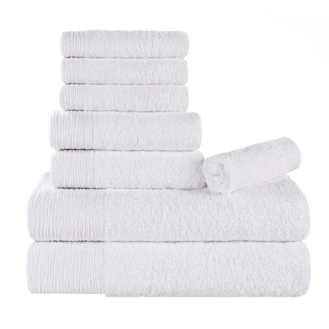 Rayon from Bamboo Eco-Friendly Fluffy Soft Solid 8 Piece Towel Set
