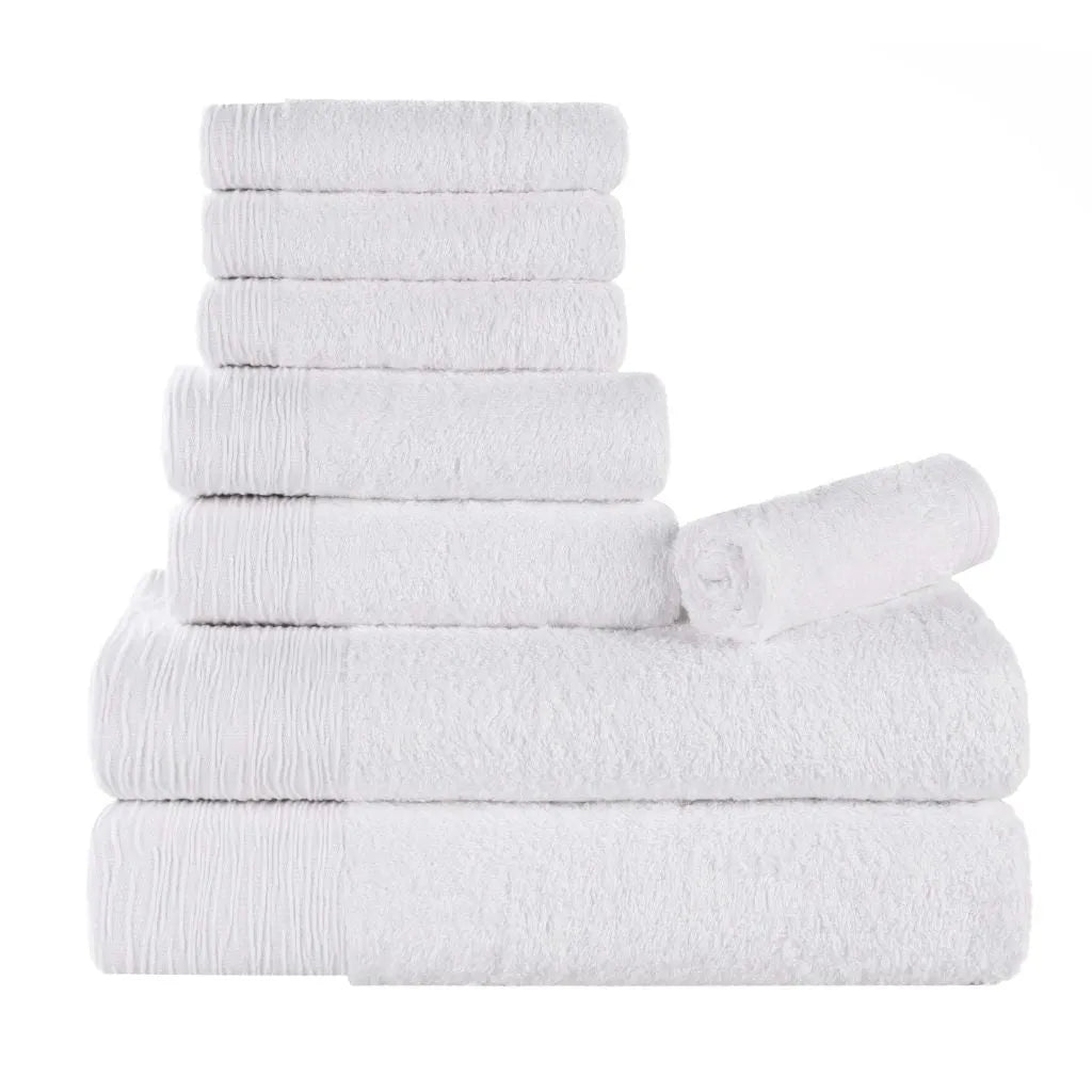 Rayon from Bamboo Eco-Friendly Fluffy Soft Solid 8 Piece Towel Set