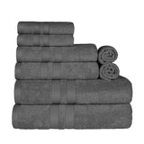 Ultra-Soft Cotton Absorbent Quick-Drying Solid 8 Piece Towel Set