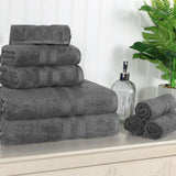 Ultra-Soft Cotton Absorbent Quick-Drying Solid 8 Piece Towel Set