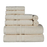 Ultra-Soft Cotton Absorbent Quick-Drying Solid 8 Piece Towel Set