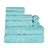 Ultra-Soft Cotton Absorbent Quick-Drying Solid 8 Piece Towel Set